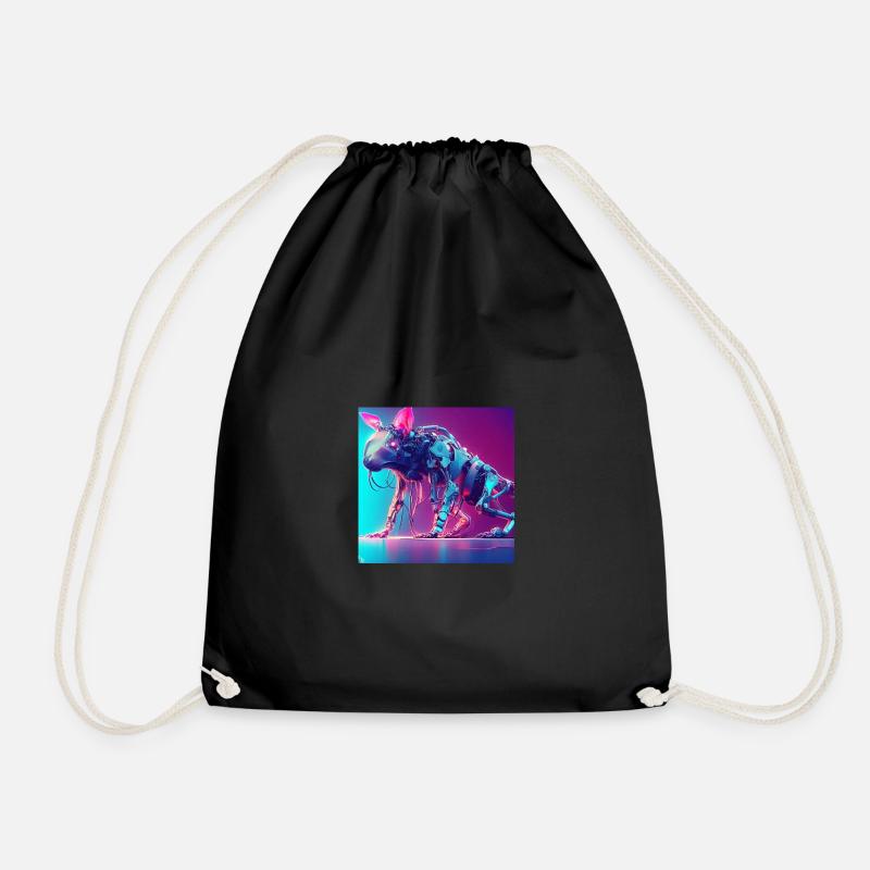 Cyber Animals - Drawstring Bag - black