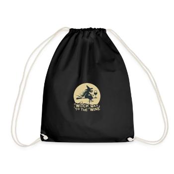 Witch Way to the Wine - Drawstring Bag - black - Front