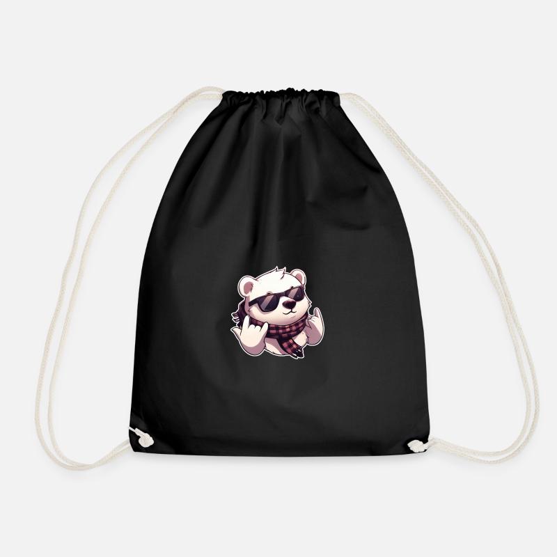 Cooler than your fridge – Polar Bear Edition - Drawstring Bag - black