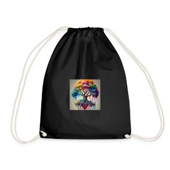 colorful tree - Drawstring Bag - black - Front