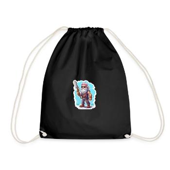 Pixel Rocker Mit Langem Bart Gaming Shirt - Turnbeutel - Schwarz - Vorne