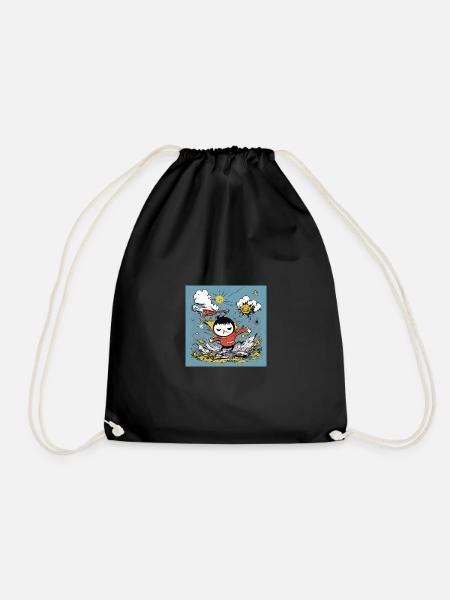 Hero, carpet, flying - Drawstring Bag - black