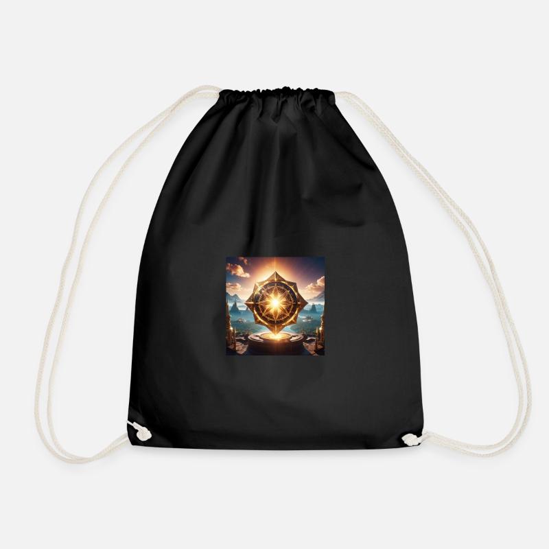 Sun Symbol - Drawstring Bag - black