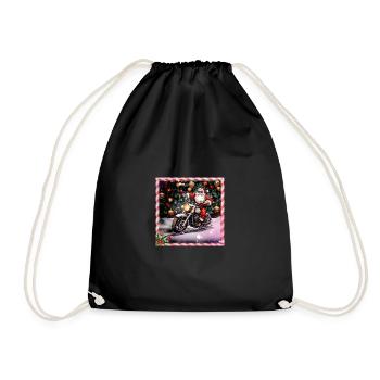 Père Noël à moto - Sac de sport léger - noir - Devant