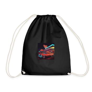 Us Diner 50' Retro Vintage Oldschool - Drawstring Bag - black - Front