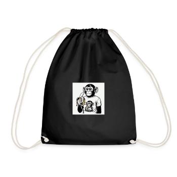 A monkey and his banana - Drawstring Bag - black - Front