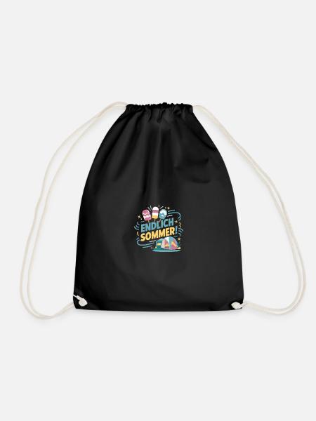 Summer at last - Drawstring Bag - black