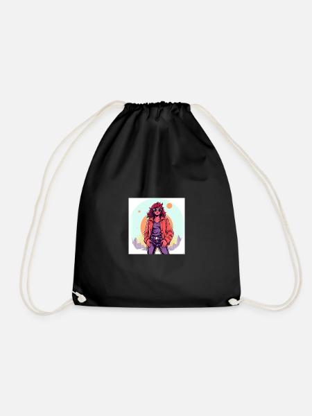 90's Style - Drawstring Bag - black