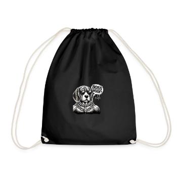 Bosswoof Goldkette Hund - Turnbeutel - Schwarz - Vorne