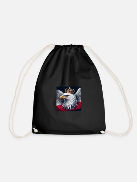 Polish Eagle - Drawstring Bag - black
