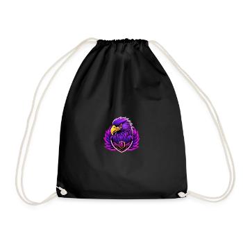 Futuristic eagle with neon accents - Drawstring Bag - black - Front