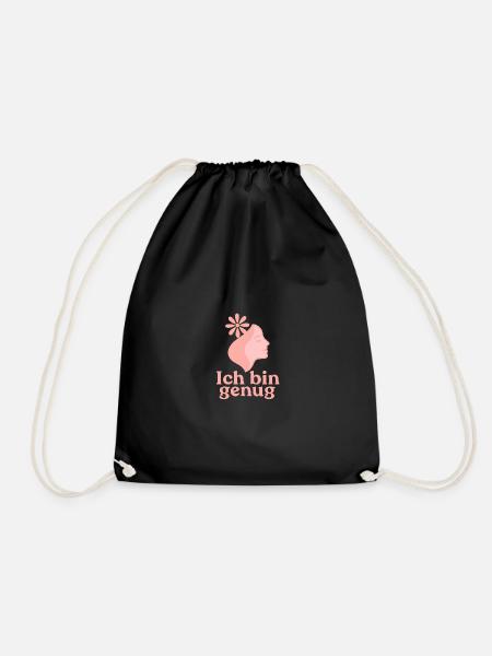 Self-care - Drawstring Bag - black
