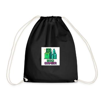 Pixel Eco Gamer Design - Turnbeutel - Schwarz - Vorne