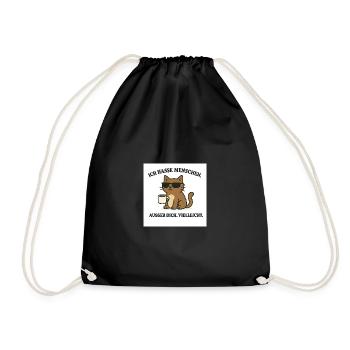 Thème chat avec tasse à café et lunettes de soleil - Sac de sport léger - noir - Devant