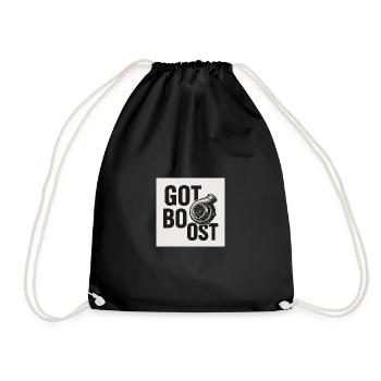 Motorsport Turbo Lettering Design - Drawstring Bag - black - Front