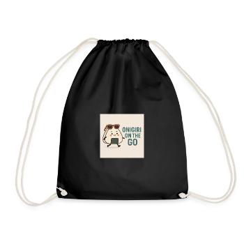 Onigiri für unterwegs - Turnbeutel - Schwarz - Vorne