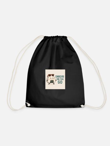 Onigiri on the Go - Drawstring Bag - black