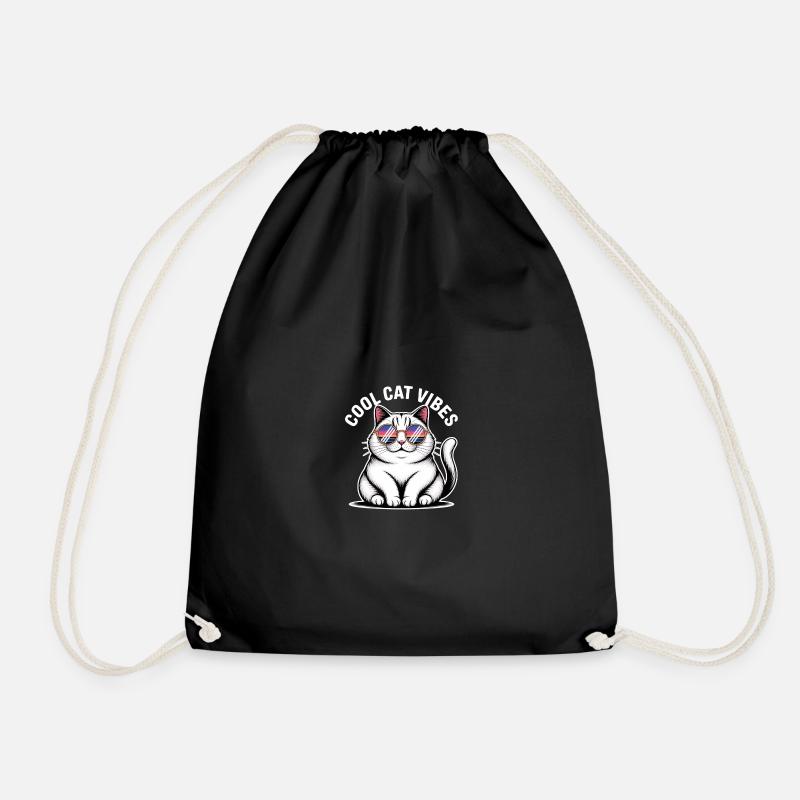 Buddy Cat mit Wave Schwimmbrille - Turnbeutel - Schwarz