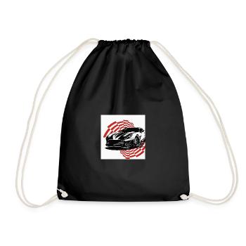 A sports car with a dynamic style - Drawstring Bag - black - Front