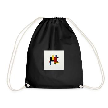 Colorful Geometric Abstract Composition - Drawstring Bag - black - Front