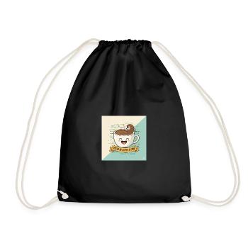 Happy Coffee Mug and Code - Drawstring Bag - black - Front