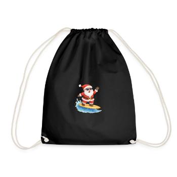 Conception de Noël Cool Santa Surfer - Sac de sport léger - noir - Devant