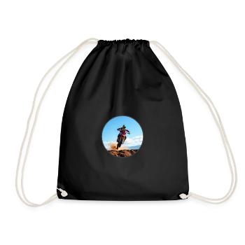 Motocross colour logo - Dark Grey - Drawstring Bag - black - Front