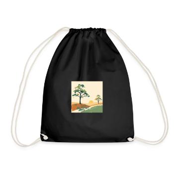 Pastel Sunset Trees - Drawstring Bag - black - Front