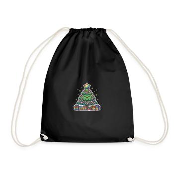 Sapin de Noël arc-en-ciel joyeux et mignon - Sac de sport léger - noir - Devant