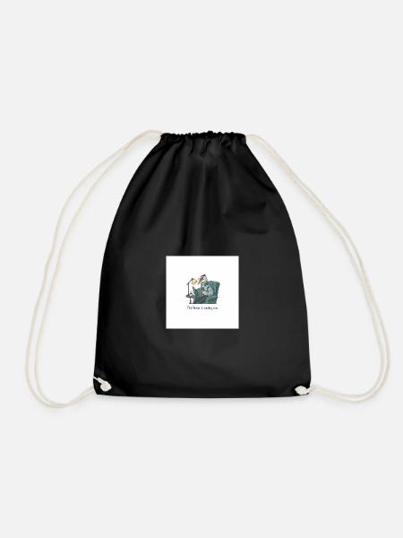 Quantum Bird Reading in Armchair - Drawstring Bag - black