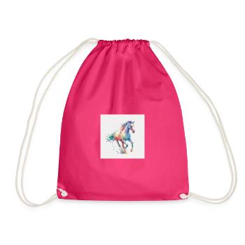 Regenbogenpferd Aquarell-Burst - Turnbeutel - Fuchsia - Vorne