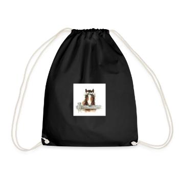 Floral Crowned Horse - Drawstring Bag - black - Front