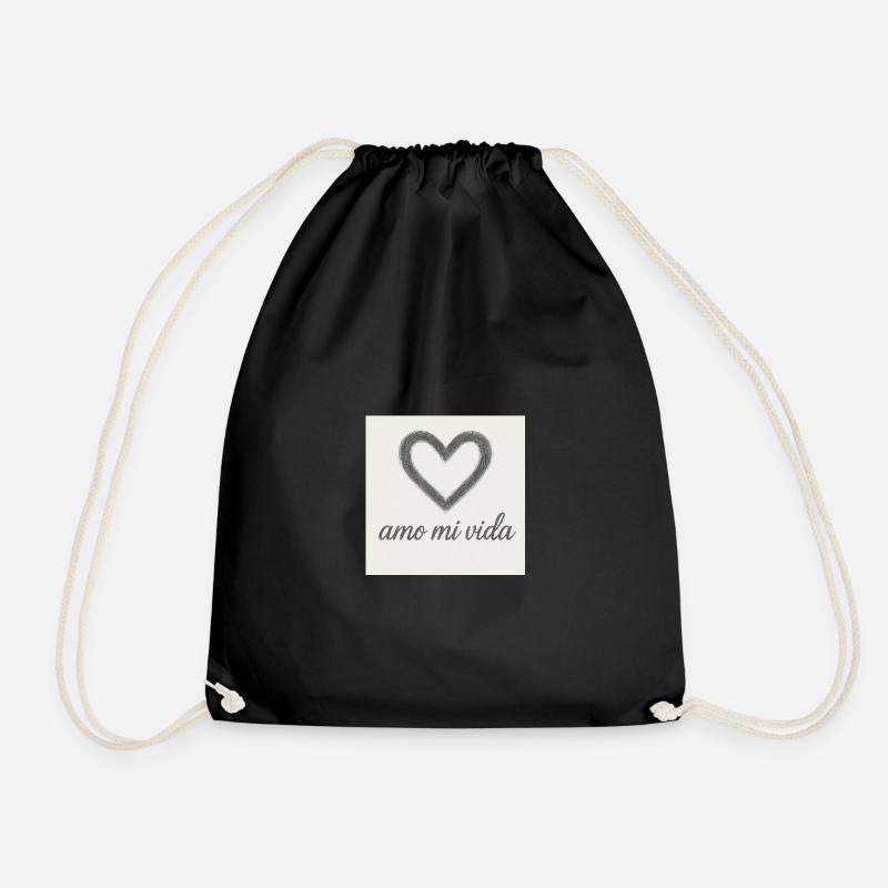Heart and joy of life - Drawstring Bag - black
