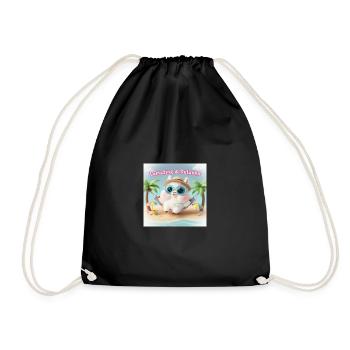 Llama Relax Beach Blaue Brille - Turnbeutel - Schwarz - Vorne