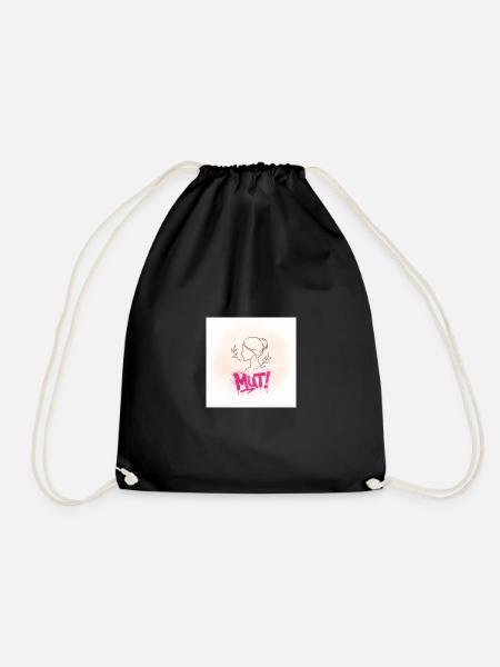 Courage! Graffiti Woman Silhouette - Drawstring Bag - black