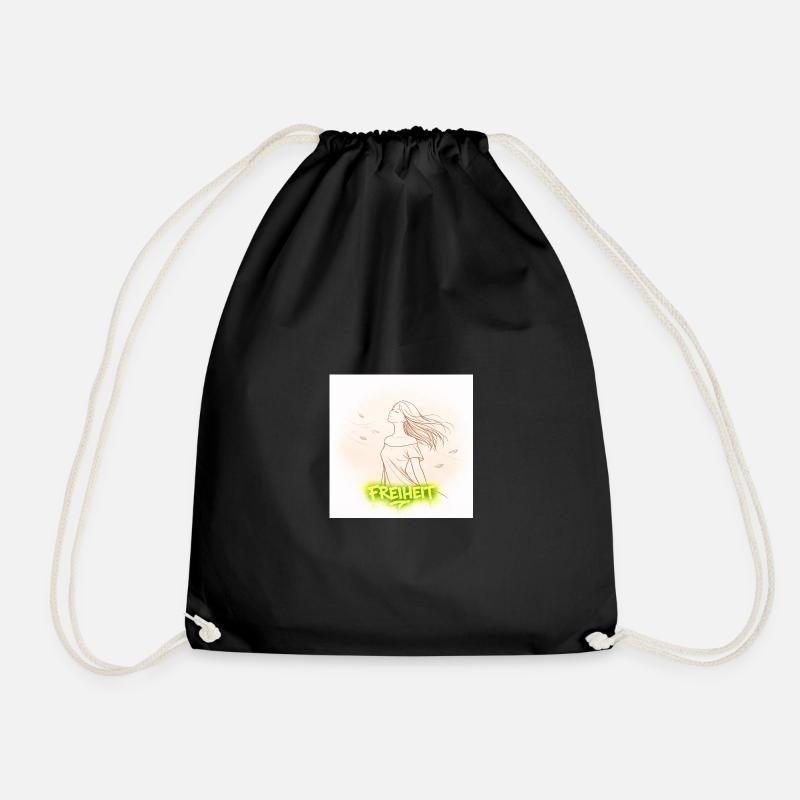 Freedom in the wind - Drawstring Bag - black