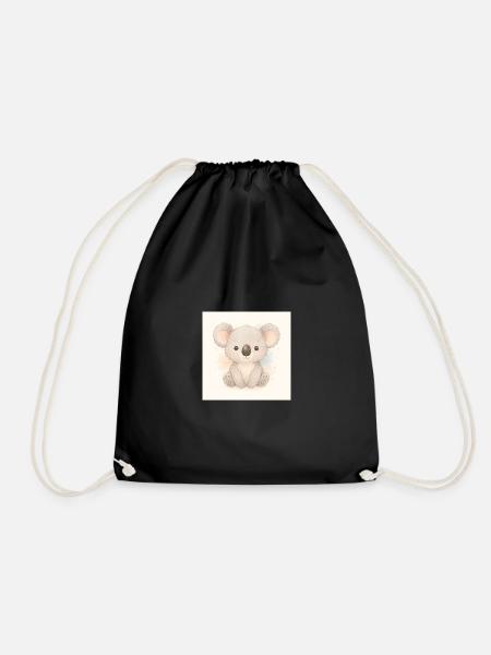 Kindermotiv_Koala - Drawstring Bag - black