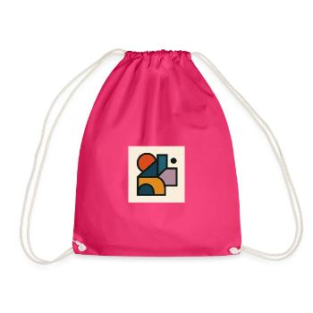 Kontrastierende geometrische Formen - Turnbeutel - Fuchsia - Vorne