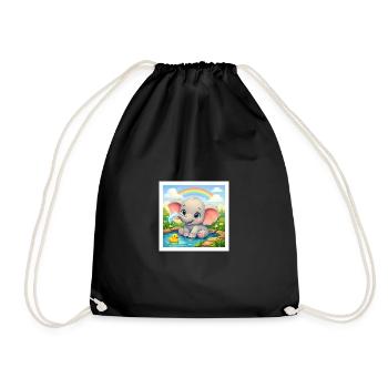 Elli the Elephant - Drawstring Bag - black - Front