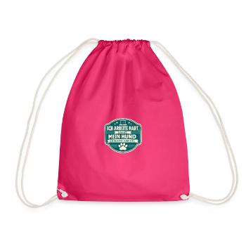 Ich arbeite hart für meinen Hund Badge - Turnbeutel - Fuchsia - Vorne