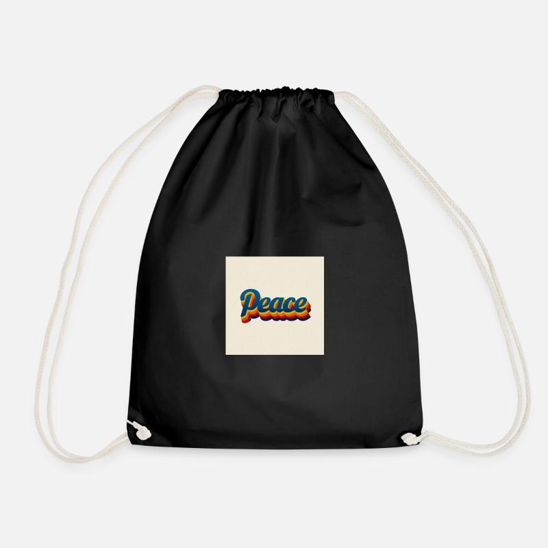 70s Peace Design - Drawstring Bag - black