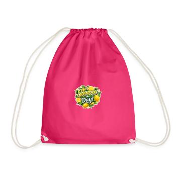 Squeeze the Day Zitronen Design - Turnbeutel - Fuchsia - Vorne