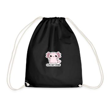 Pink Chibi Dragon Saying - Drawstring Bag - black - Front