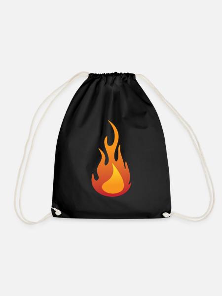 Feuer / Flamme - Turnbeutel - Schwarz