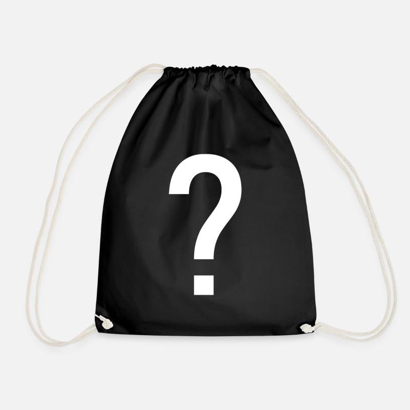Question mark question sign gift idea design - Drawstring Bag - black