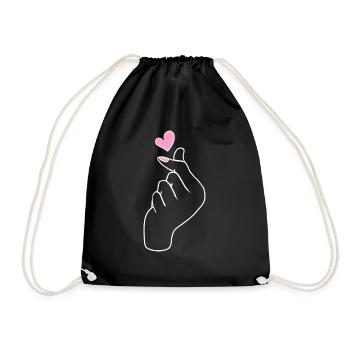 Kpop Korea K-Pop coeur - Sac de sport léger - noir - Devant