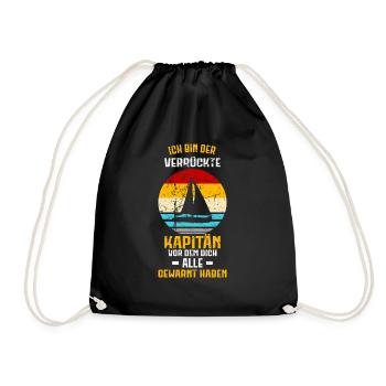 Segeln Segelboot Boot Kapitän Segelschiff Meer See - Turnbeutel - Schwarz - Vorne