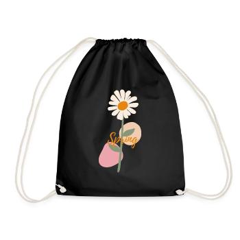 Beautiful Flower Spring Design - Drawstring Bag - black - Front