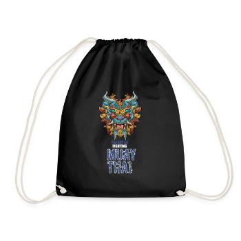 Muay Thai Foo Dog - Thailand Thaiboxen MMA - Turnbeutel - Schwarz - Vorne