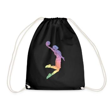 Basketball Silhouette - Drawstring Bag - black - Front